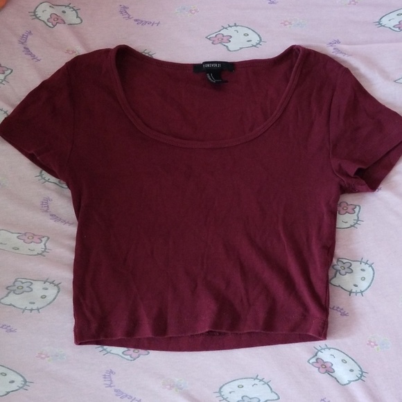 Forever 21 Tops - 3/$8 F21 Burgundy Crop Top